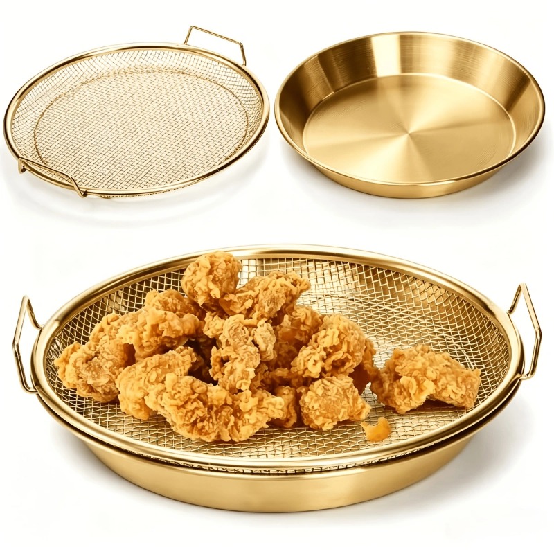 Kitchen Gadgets Gold - Gouden Heavy Duty Frituurmandje met Gaas,