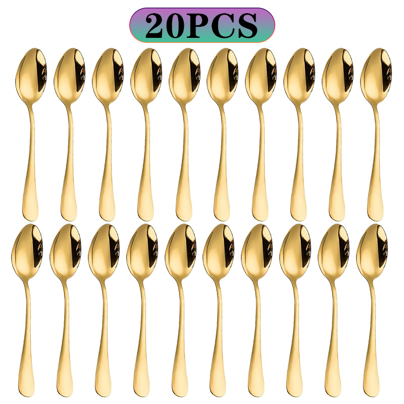 Kitchen Gadgets Gold - 6/10/20 Stuks Rvs Kleine Gouden Lepels