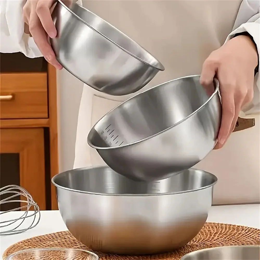 Kitchen Gadgets Organizer - 2026 Roestvrijstalen mengkomset met schaal, voedselbewaarcontainer